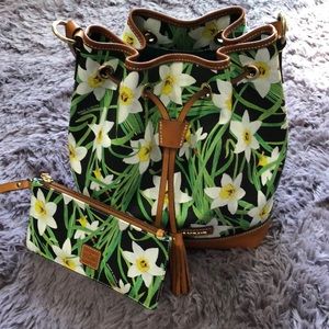Dooney & Bourke bucket drawstring bag and wristlet